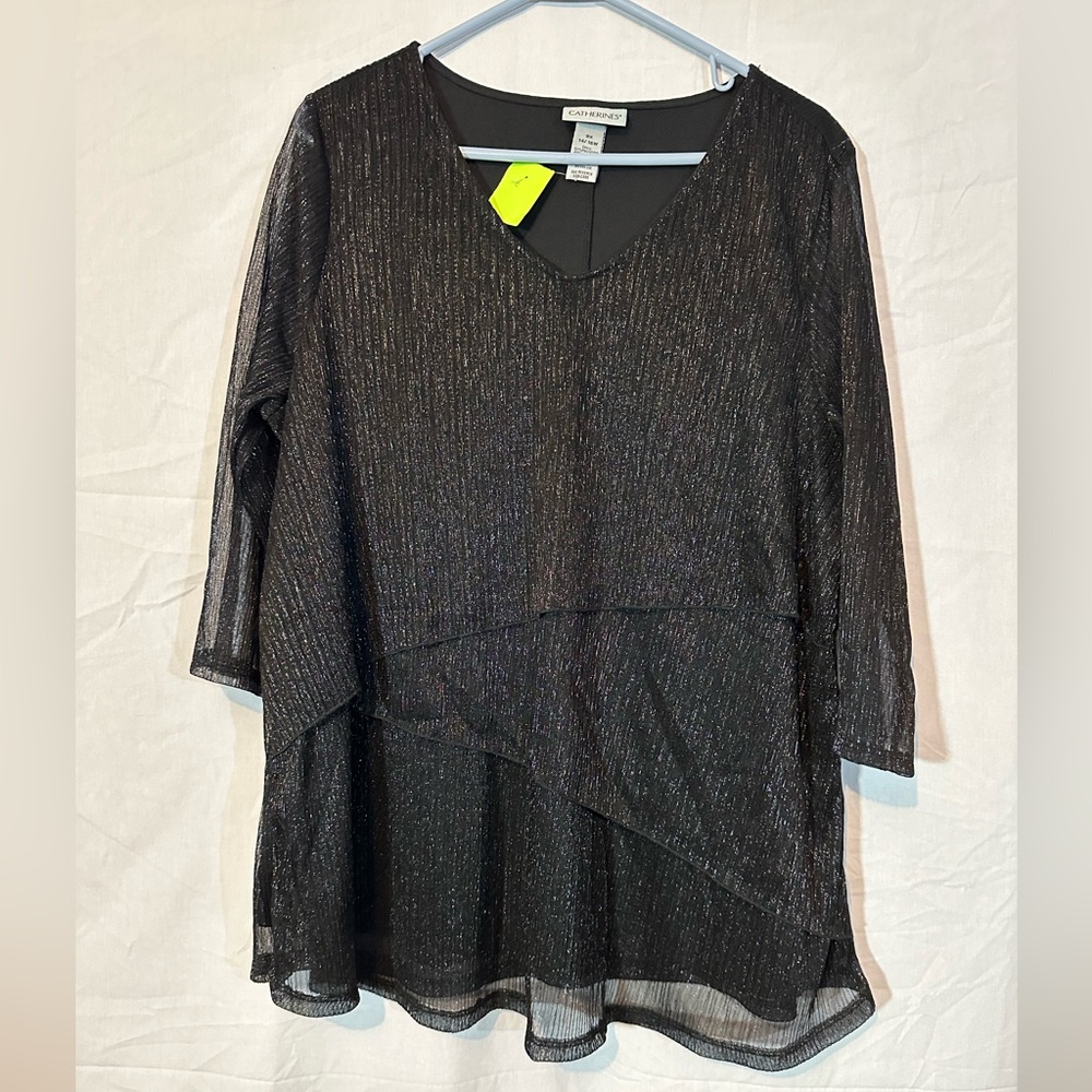 Catherine’s Black Metallic Blouse